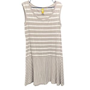 Lolë Montréal Striped Dress - Size Medium (Gray & White)